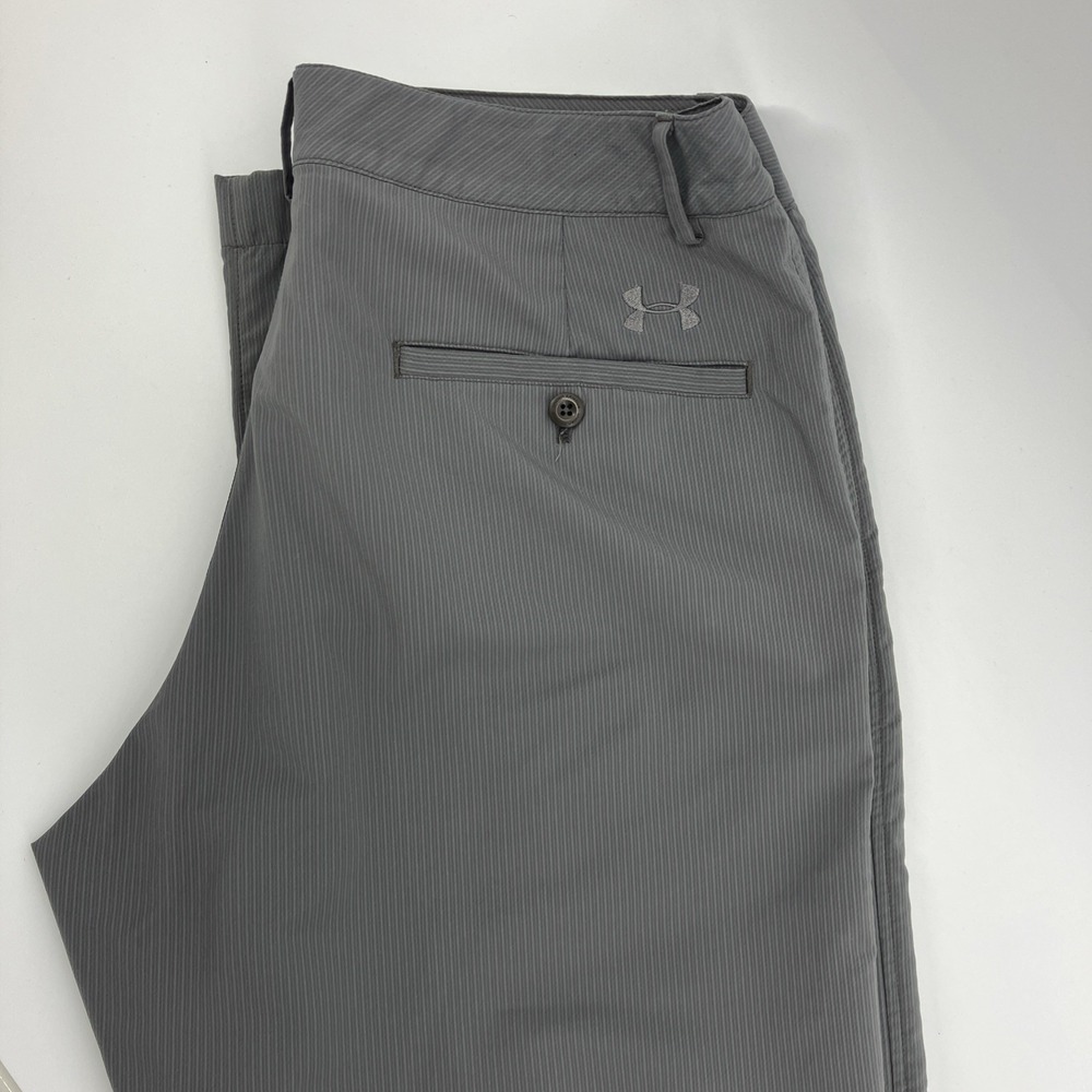 Under Armour Men's Gray Pinstripe Performance Joggers